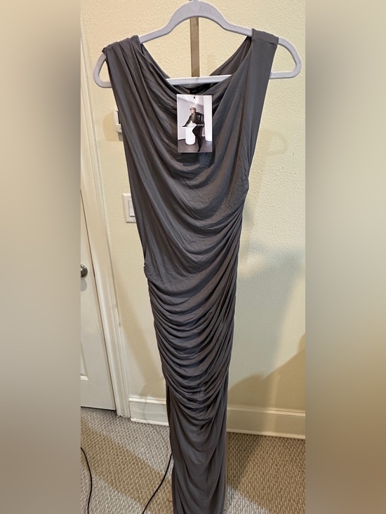 naked wardrobe Dresses & Skirts - Naked Wardrobe Gray Ruched Off Shoulder Bodycon Maxi Dress NWT